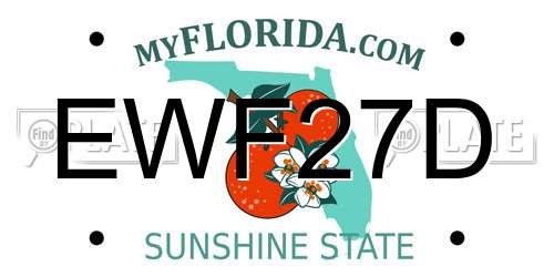 EWF27D Florida License Plate