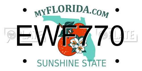 EWF770 Florida License Plate
