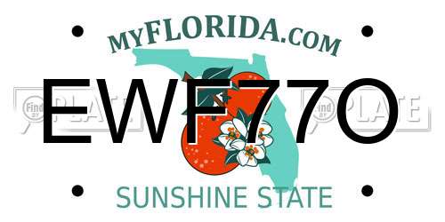 EWF77O Florida License Plate