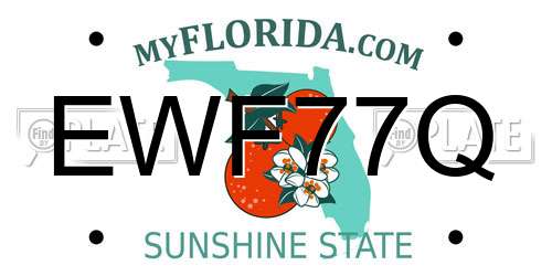 EWF77Q Florida License Plate