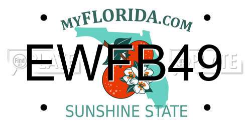 EWFB49 Florida License Plate
