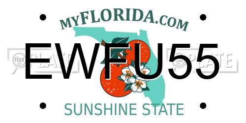 EWFU55 Florida License Plate