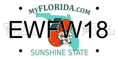 EWFW18 Florida License Plate