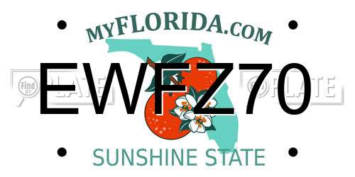 EWFZ70 Florida License Plate