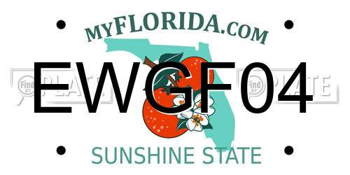 EWGF04 Florida License Plate