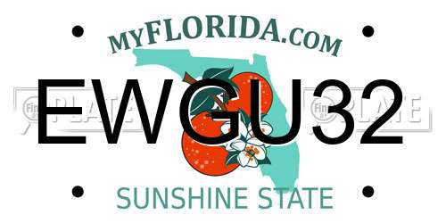EWGU32 Florida License Plate