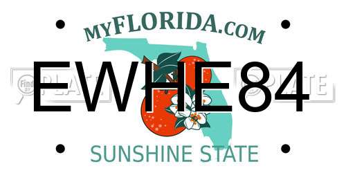 EWHE84 Florida License Plate