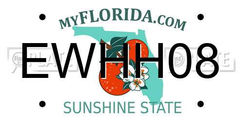 EWHH08 Florida License Plate