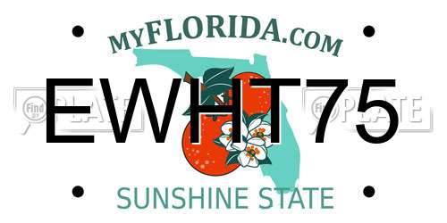 EWHT75 Florida License Plate