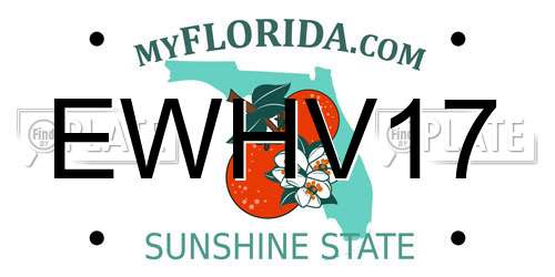 EWHV17 Florida License Plate