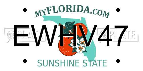 EWHV47 Florida License Plate