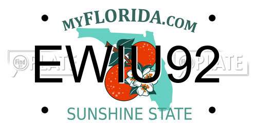 EWIU92 Florida License Plate
