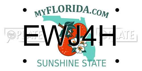 EWJ4H Florida License Plate
