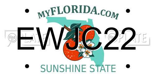 EWJC22 Florida License Plate