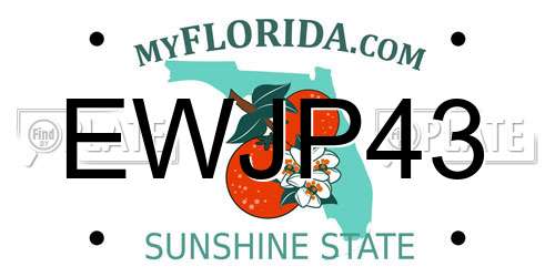 EWJP43 Florida License Plate