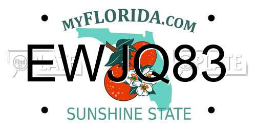 EWJQ83 Florida License Plate