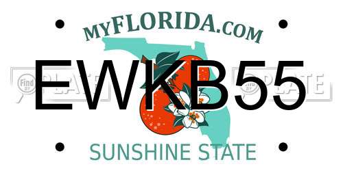EWKB55 Florida License Plate