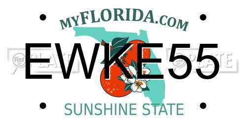 EWKE55 Florida License Plate