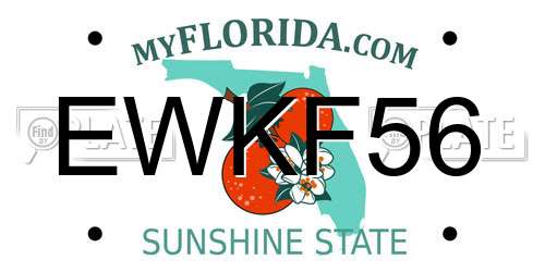 EWKF56 Florida License Plate