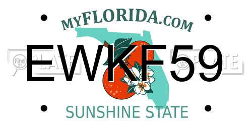 EWKF59 Florida License Plate