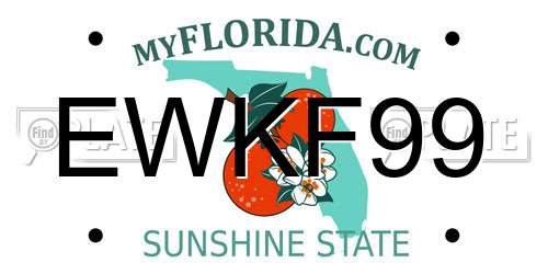 EWKF99 Florida License Plate