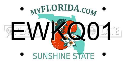 EWKQ01 Florida License Plate