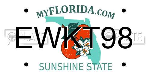 EWKT98 Florida License Plate