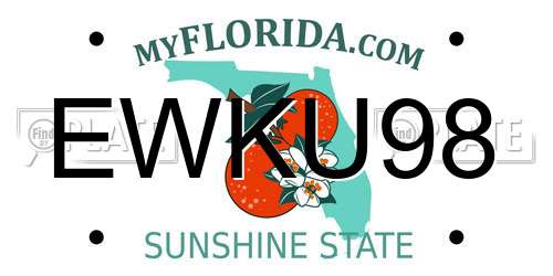 EWKU98 Florida License Plate