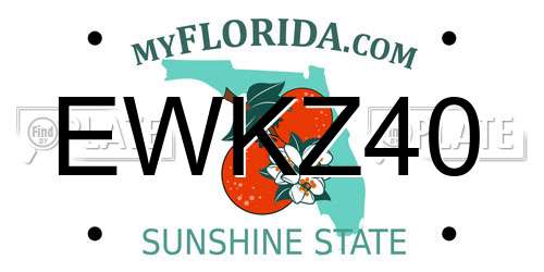 EWKZ40 Florida License Plate