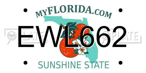 EWL662 Florida License Plate