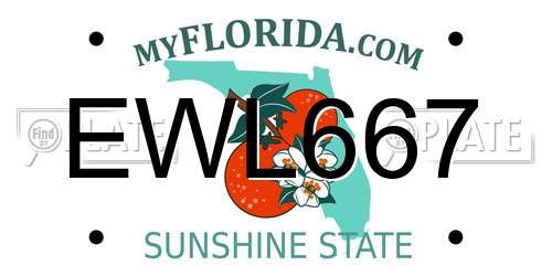 EWL667 Florida License Plate