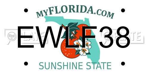 EWLF38 Florida License Plate