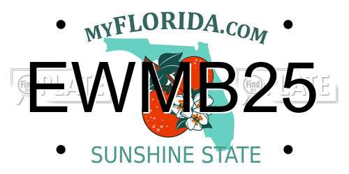 EWMB25 Florida License Plate