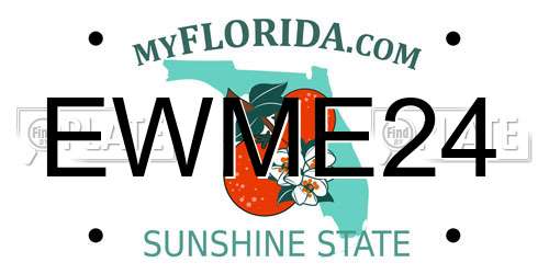 EWME24 Florida License Plate