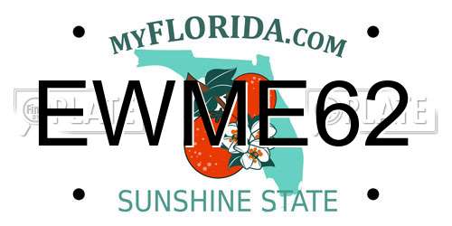 EWME62 Florida License Plate