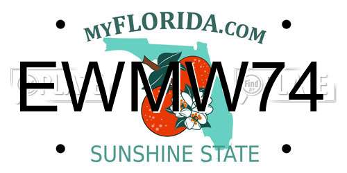 EWMW74 Florida License Plate