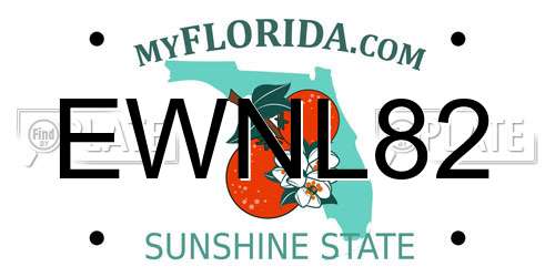 EWNL82 Florida License Plate