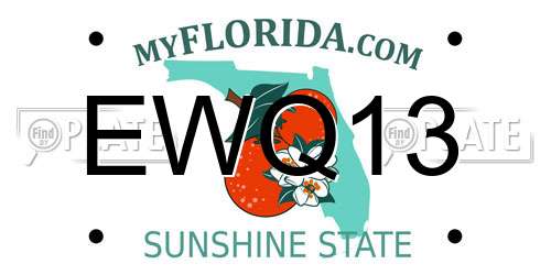 EWQ13 Florida License Plate