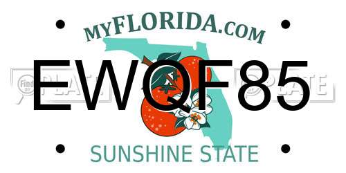 EWQF85 Florida License Plate