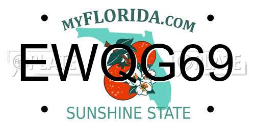 EWQG69 Florida License Plate