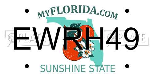 EWRH49 Florida License Plate