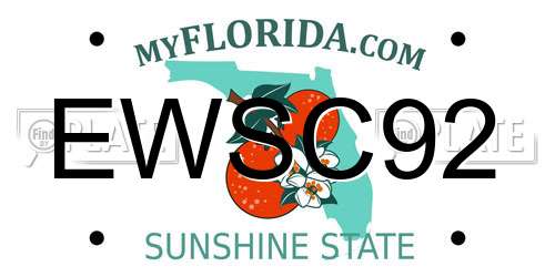 EWSC92 Florida License Plate