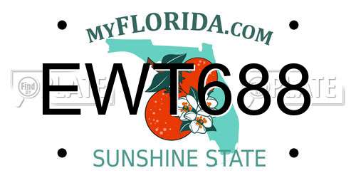EWT688 Florida License Plate