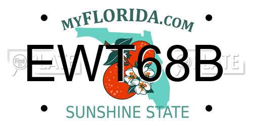 EWT68B Florida License Plate