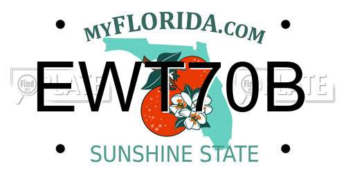 EWT70B Florida License Plate