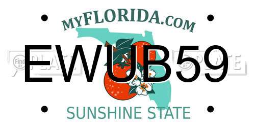 EWUB59 Florida License Plate