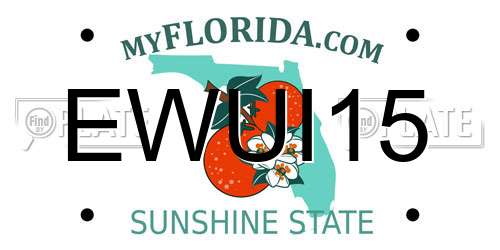 EWUI15 Florida License Plate