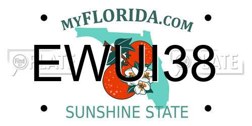 EWUI38 Florida License Plate
