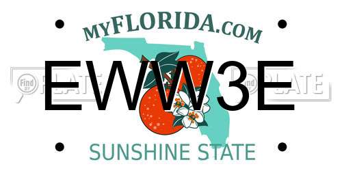 EWW3E Florida License Plate