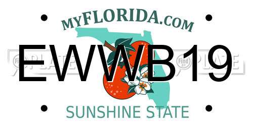 EWWB19 Florida License Plate